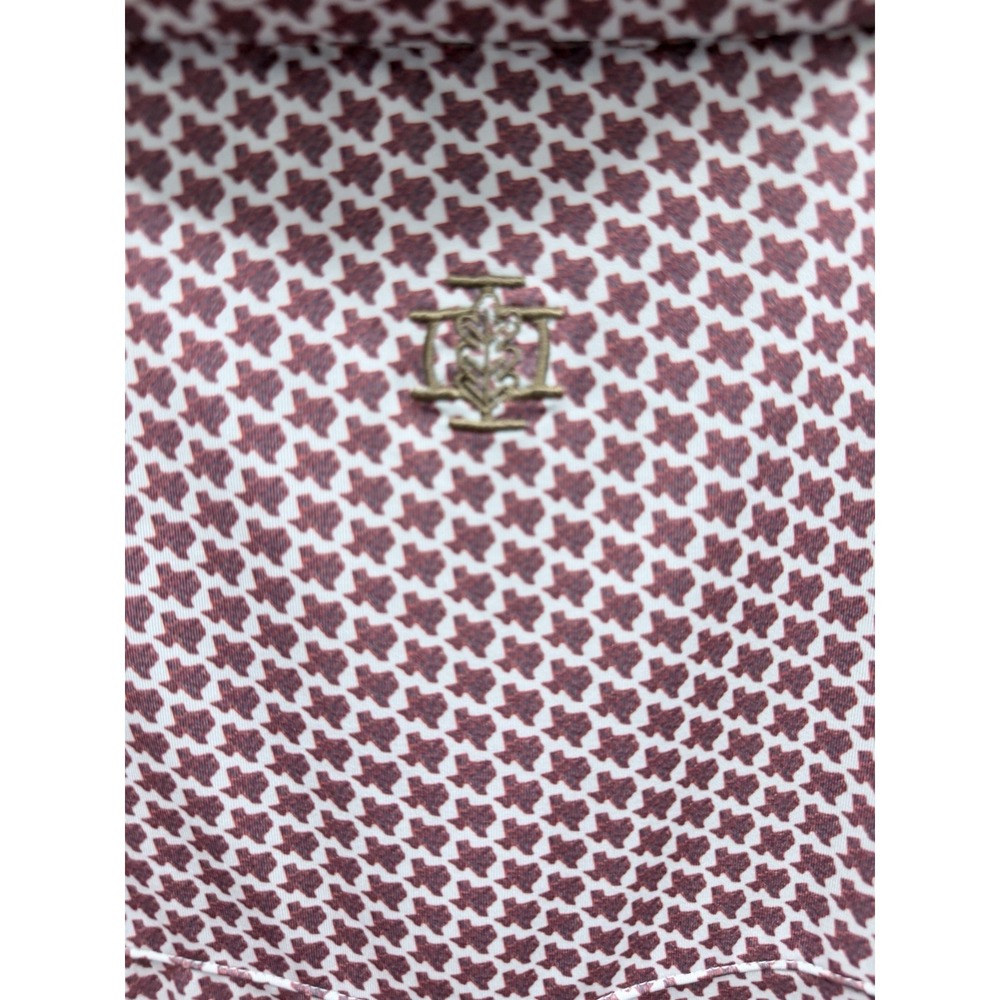 Iron Oak Shirt Mens 3XL Red Bowie Texas Print Polo Short Sleeve Pearl Snap - Picture 4 of 4